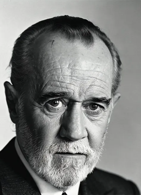 analog style, modelshoot style, A 1930s professional photograph of sks person, ((detailed face)), (High Detail), Sharp, 8k, ((bokeh)), <lora:locon_georgecarlin_v1_from_v1_64_32:1.25>