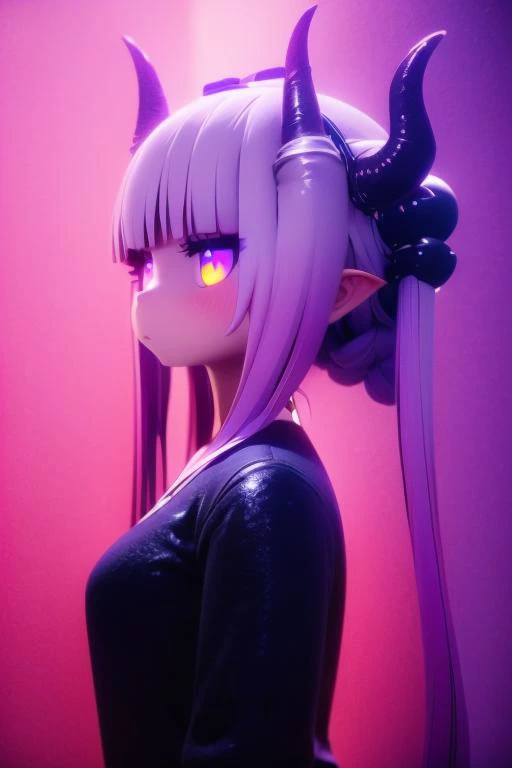 <lora:AManOfCulture_3DRender_v2:0.6>, (3d:0.4), (shiny, shiny skin:1.2), <lora:mmd:0.5> , mmd, <lora:vicineko3:0.3>
<lora:BlackLightRGB:0.6> , blacklight, neon, darkroom, glowing, glowing eyes, <lora:blacklightstyle:0.6> , blacklightdskstyle, <lora:Dark_Style:0.4> , cinematic lighting, David Park, lights
<lora:Ultra details - add more details:0.7> , Ultra details++ , add more details
<lora:Kobayashi-san Chi no Maidragon_kanna:0.7> , 1girl, kanna, twintails, bangs, hair ornament, hair beads, gradient hair, light purple hair, black hairband, horns, dragon horns, dragon girl, bow