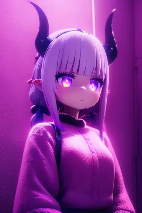 <lora:AManOfCulture_3DRender_v2:0.6>, (3d:0.4), (shiny, shiny skin:1.2), <lora:mmd:0.5> , mmd, <lora:vicineko3:0.3>
<lora:BlackLightRGB:0.6> , blacklight, neon, darkroom, glowing, glowing eyes, <lora:blacklightstyle:0.6> , blacklightdskstyle, <lora:Dark_Style:0.4> , cinematic lighting, David Park, lights
<lora:Ultra details - add more details:0.7> , Ultra details++ , add more details
<lora:Kobayashi-san Chi no Maidragon_kanna:0.7> , 1girl, kanna, twintails, bangs, hair ornament, hair beads, gradient hair, light purple hair, black hairband, horns, dragon horns, dragon girl, bow