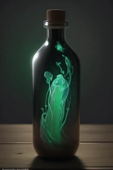 breathtaking full shot, hdr, dynamic lighting, (masterpiece, top quality, best quality, official art, beautiful and aesthetic:1.2),(8k, best quality, masterpiece:1.2), bottle full of liquid rejuveneation, transparent, no humans, green bottle, fantasy, transparent, glass, still life, glowing weapon, floating, glowing, simple background,  <lora:CGgameiconV:0.8> CGgameiconV, <lora:lcm-lora-sdv1-5:0.7>, masterpiece, award-winning, professional, highly detailed