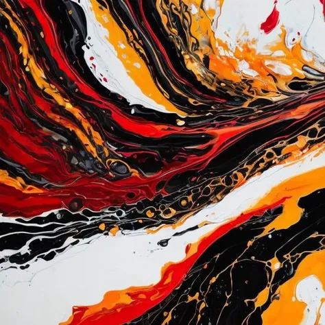 expressive abstract acrilic painting, black gold red colorscheme, liquid shapes, intricate, contrast <lora:acid_fluid_lora:0.7>