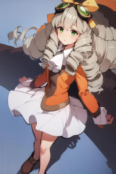 sky, 1girl, solo, (( full body )), <lora:maria_balthasar:1>maria balthasar white skirt