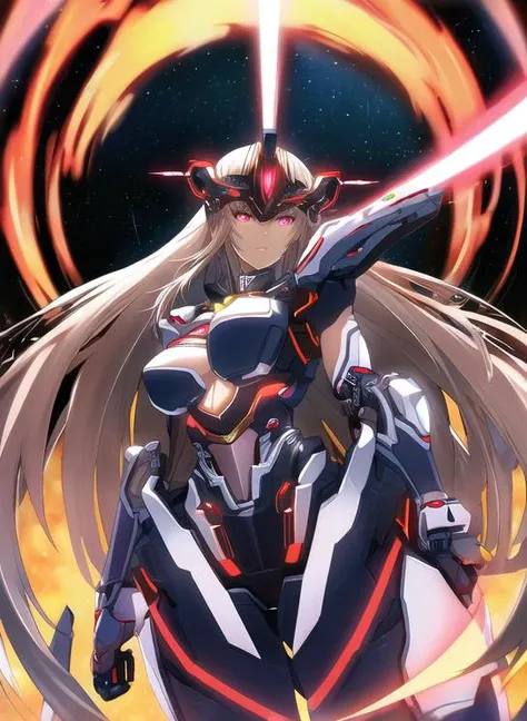 best quality, masterpiece, highres, detailed, perfect anatomy, japanese cyborg girl with long hair in space, robot, <lora:Style - add_detail:0.1>, cowboy shot, reverse, black ring, glowing, glowing eyes, <lyco:Reversed-06:1.0>