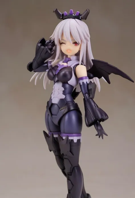 (score_9:0.9),score_8_up,score_7_up,anime style,rating_safe,1girl,solo,<lora:SIS-000 Neverlia ponyXL v3:0.95>,SIS-000 Neverlia,elbow gloves,Neverlia bodysuit,open_mouth,tall female,looking at viewer,standing,red eyes,crown,wings,one eye closed,
