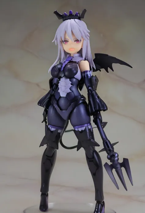 (score_9:0.9),score_8_up,score_7_up,anime style,rating_explicit,1girl,solo,<lora:SIS-000 Neverlia ponyXL v3:0.95>,SIS-000 Neverlia,elbow gloves,Neverlia bodysuit,open mouth,sfw,tall female,looking at viewer,<lora:Anime Summer Night Style SDXL_LoRA_Pony Diffusion V6 XL:0.6>,standing,thigh boots,high heels,crown,wings,tail,polearm,demon tail,Neverlia trident,trident,holding weapon, chibi