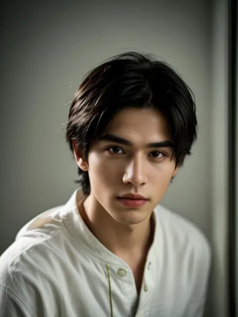 1boy,slim Asian male,male focus,solo,(Male Accountant,Male Interior Designer,Real Skin Texture, detailed skin:1.21),(black hair, short hair:1.1),(detailed eyes.black eyes, solid eyes:1.21),(Scared, stylish pose:1.21),<lora:add_detail:1>,(best quality, masterpiece, ultra-detailed:1.43),(professional photography, F/2.8, 35 mm Lens,sharp focus, HD, 8k, portrait:1.33),<lora:LCM-SD1.5:1>,
