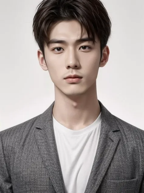 ((masterpiece)),((bestquality)),8k,high detailed,ultra-detailed,photography,award winning,documentary,Original Photo,Realisticity,solo,(1boy;1.4),a male,male focus,silm,Asian,handsome face,(different male face features;1.4),Well-Proportioned Hands,Real Skin Texture,White Marble Glowing Skin,model,thick eyebrows,Dark Light blonde Hair,Fashion wear,(simple background:1.1),[Ambient lighting|Bounce lighting|clean background trending],Head Down,close-up view,Shaved Haircut,[Cinematic Shot|Portrait|Golden Ratio],(random stylish pose action),<lora:muscle_slider_v1:-0.3>,<lora:weight_slider_v2:-0.35>,<lora:add_detail:0.75>,04.äººç©_ç·æ§é ­é«®èç©¿è:ç·è£:ç·ä¸èº«04.äººç©_ç·æ§é ­é«®èç©¿è:ç·çé ­é«®08.äººç©_è¡¨æ:ç¬ç³»å@