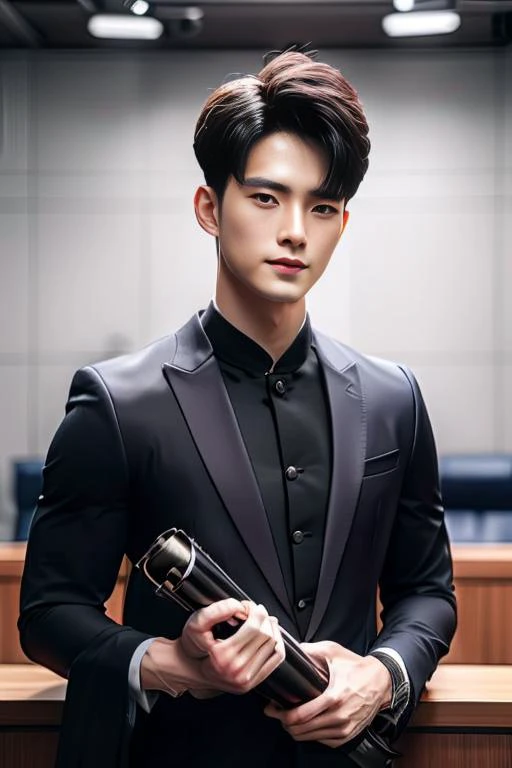 ((masterpiece)),((bestquality)),8k,high detailed,ultra-detailed,photography studio,award winning,documentary,Original Photo,extreme detail description,realistic,portrait,
1boy,<lora:Zheng Da-Wei:1>,registrar,zheng da-we,
(((solo))),Asian Slim male,slim,thin,adult,handsome face,real skin texture,well-proportioned hands,think eyebrow,Looking At Food,looking to the side,