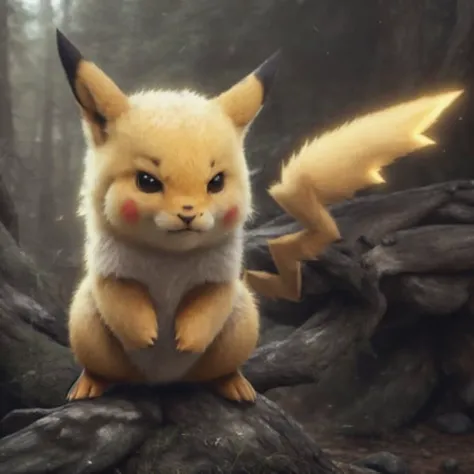 photo of the most beautiful artwork in the world featuring <lora:PIKAPOKE:1>, with a yellow and black tail, pokemon, with lightning coming from cheeks, full body 8k unity render, action shot, skin pores, very dark
lighting, heavy shadows, detailed, detailed face, (vibrant,
photo realistic, realistic, dramatic, dark, sharp focus, 8k),
(intricate:1.4), decadent, (highly detailed:1.4),(ultra realistic:1.2), octane render, ((forest background:1.2))