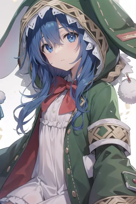 dalyoshino, <lyco:yoshino-lyco-nochekaiser:1>,
yoshino, blue eyes, blue hair, long hair,
BREAK animal ears, animal hood, boots, coat, eyepatch, green footwear, hand puppet, hood, puppet, rabbit, rabbit ears, stuffed animal, stuffed toy,
BREAK looking at viewer,
BREAK indoors,
BREAK <lyco:GoodHands-beta2:1>, (masterpiece:1.2), best quality, high resolution, unity 8k wallpaper, (illustration:0.8), (beautiful detailed eyes:1.6), extremely detailed face, perfect lighting, extremely detailed CG, (perfect hands, perfect anatomy),