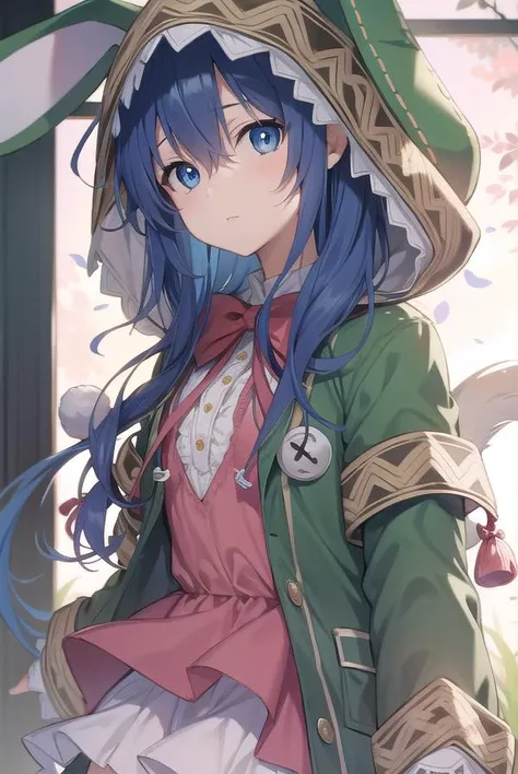 dalyoshino, <lyco:yoshino-lyco-nochekaiser:1>, 
yoshino, blue eyes, blue hair, long hair,
BREAK animal ears, animal hood, boots, coat, eyepatch, green footwear, hand puppet, hood, puppet, rabbit, rabbit ears, stuffed animal, stuffed toy,
BREAK looking at viewer, 
BREAK indoors,
BREAK <lyco:GoodHands-beta2:1>, (masterpiece:1.2), best quality, high resolution, unity 8k wallpaper, (illustration:0.8), (beautiful detailed eyes:1.6), extremely detailed face, perfect lighting, extremely detailed CG, (perfect hands, perfect anatomy),