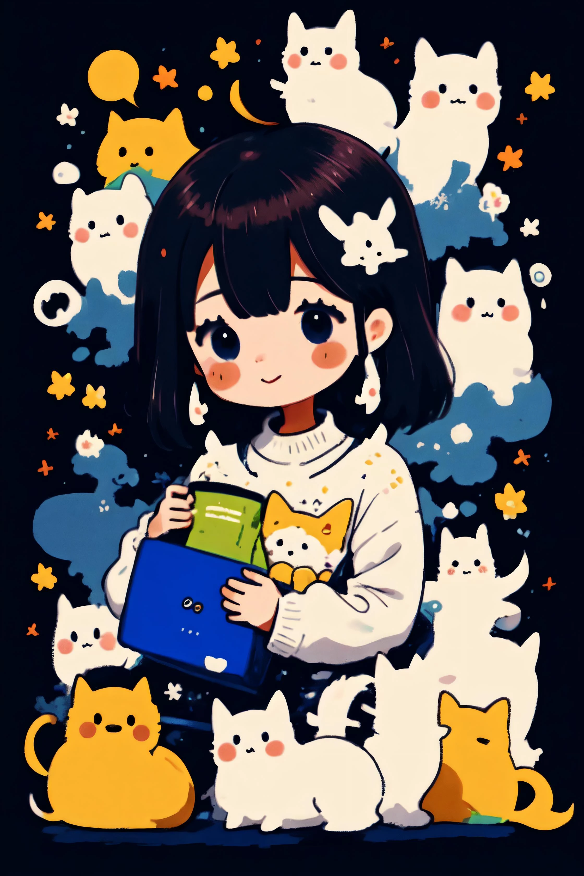 masterpiece, best quality, ultra high res, beautiful, visually stunning, elegant, incredible details, <lora:c1b1 - Chibi:1>, c1b1, chibi, cute,