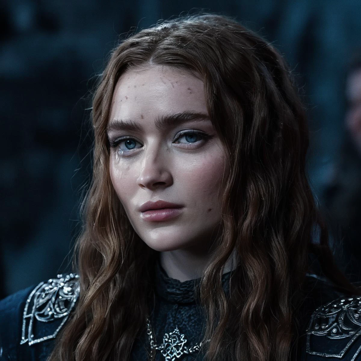 Skin texture, Closeup portrait photo of a stunning young woman dressed as a highborn noble from game of thrones,f /2.8, Canon, 85mm,cinematic, high quality, looking at the camera, saxsnk, <lora:sasink_juggerX_xl_2_st-saxsnk-000088:1>