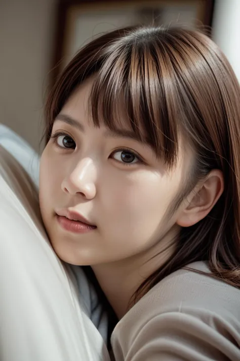 (masterpiece:1.2), Japanese, (((18 years old))), (a girl), indoor, close up to face, (((opened mouth wide))), light-brown hair,