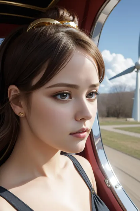 1girl, artistic VRay, highly detailed, Fashion shot of a Tranquil Human portly Burlesque (Female Trailer trash:1.3) , concept art, her hair is Macho and styled as Low ponytail, flower in hair, inside a Playful Wind turbine, Lazuli dungeon and Cassiopeia constellation in background, Spring, Bokeh, Rough sketch, Angry, appealing, Prehistoricore, Sunlight, Zoom lens, Vivid Colors, multidimensional, Diorama, skin pores, Gold detailed eyes, unreal engine, Highres, (renaissance art by Henry Raeburn:1.1)