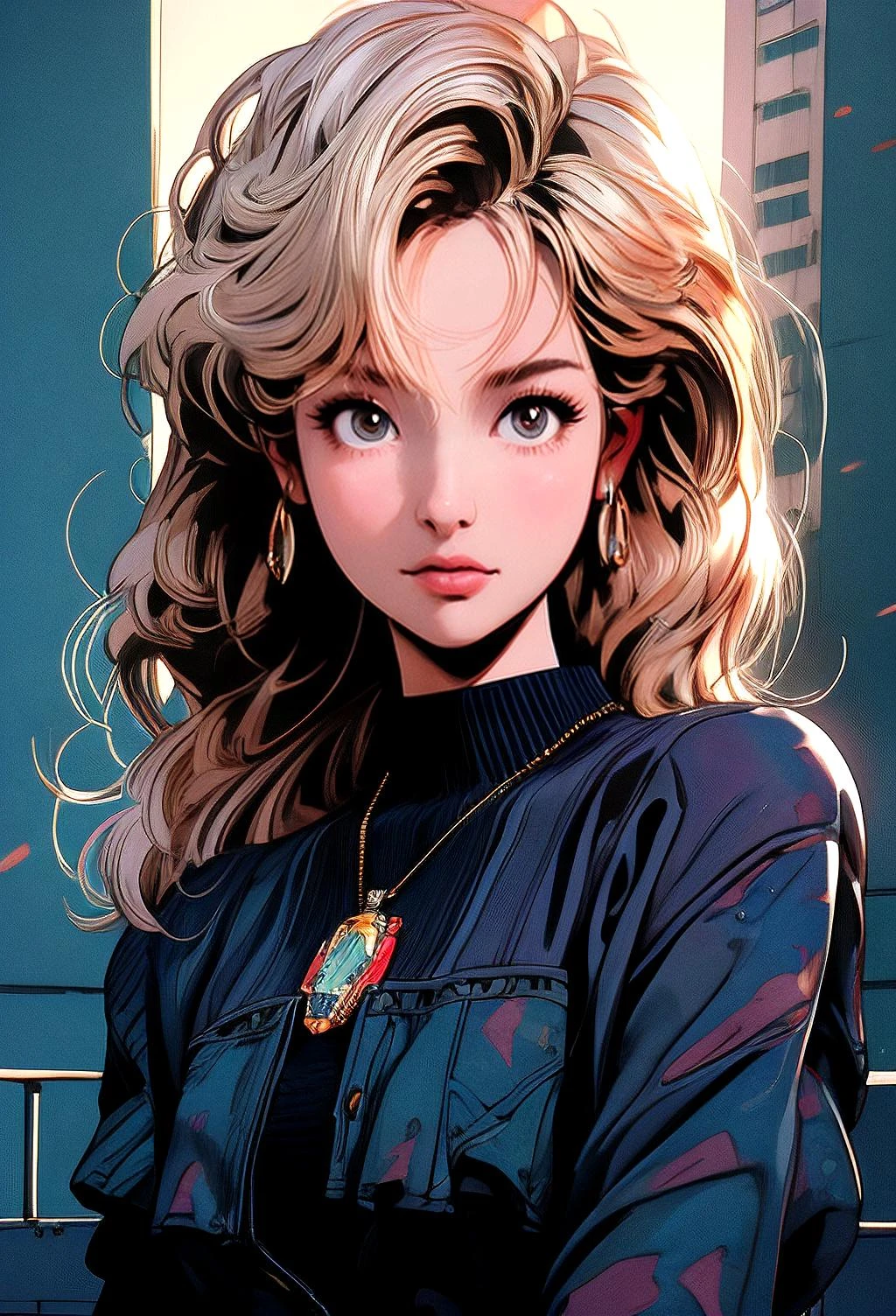 a beautiful margot robbie sculpture standing in a crowded city, 8 k resolution, high detail sharp focus, beautiful face, detailed eyes, by makoto shinkai, stanley artgerm lau, wlop, rossdraws