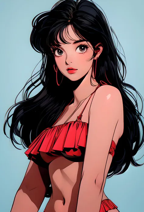(masterpiece, high quality, ultra detailed, perfect body ratio:1.3), (25 year old girl), (plump:0.9), (bikini:1.3)