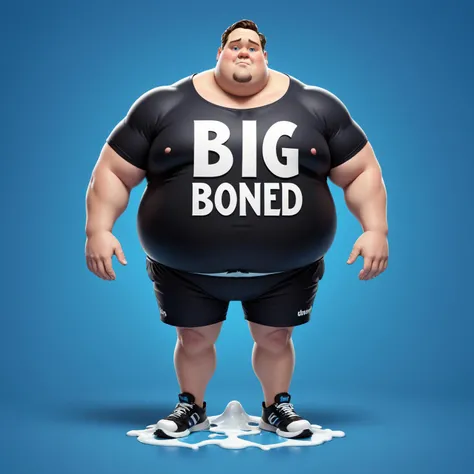 ("BIG BONED" text logo:1.3), white, black, blue background, (simple background:1.5), melted, overweight man, out of shape, chubby
<lora:Harrologos_V1.0:0.5>