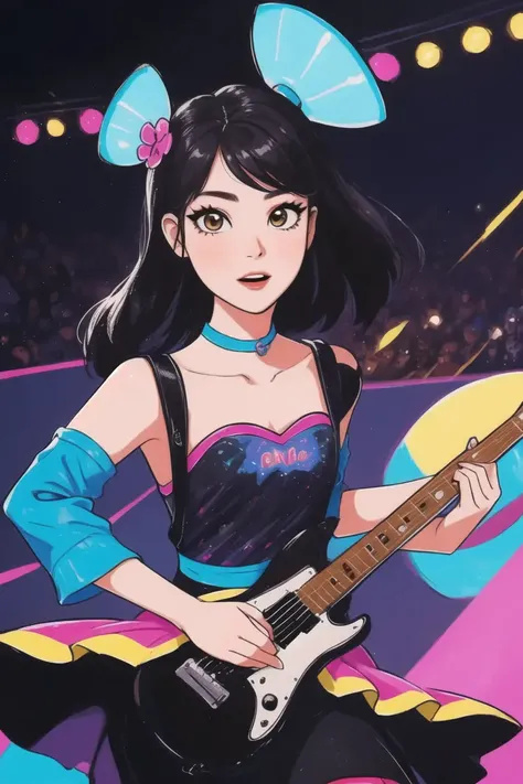 woman,prettify,guitarrist,popstar,idol,cute,cutie,eyeliner,makeup,concert ,(masterpiece:1.4) <lora:simple:0.65>