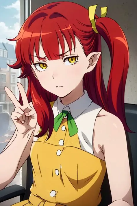 (masterpiece), high quality,beautiful face,detailed eyes,(detailed background:1.3), 1girl, solo,
<lora:bemlla_e12:0.8> bemlla, sleeveless dress,yellow dress,green ribbon, side ponytail,
close-up,cafe burning down,sitting,chair,super angry,upset as hell,enraged,furious,inside fire,engulfed in flames,body on fire,spontaneous combustion,portrait,facing viewer, pov,(slit pupils),disposable cup, (shaded face, empty eyes:1.2),kubrick stare, (this is fine),, masterpiece, extremely detailed,anime, perfect lighting,1girl, solo,