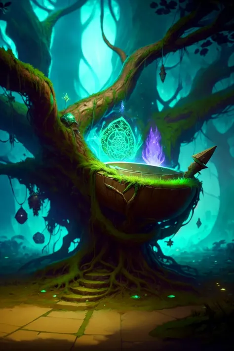 <lora:DruidMagicAI:.8> DruidMagicAI, forest, Bowl, messy environment