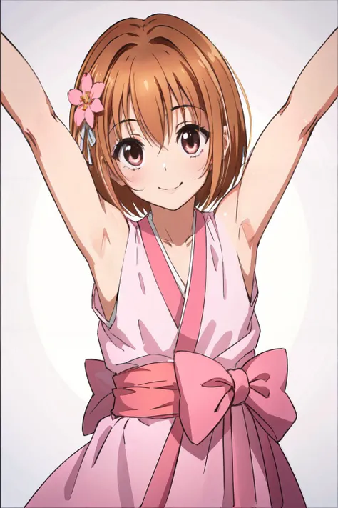 <lyco:sagara_youchien_v2:0.6>
nene, short hair, hair flower, pink kimono, obi
(best quality, masterpiece, RAW photo,ultra-detailed:1.2), <lyco:GoodHands-beta2:1.0>,1girl,solo,looking at viewer,smile,
 show armpit,
