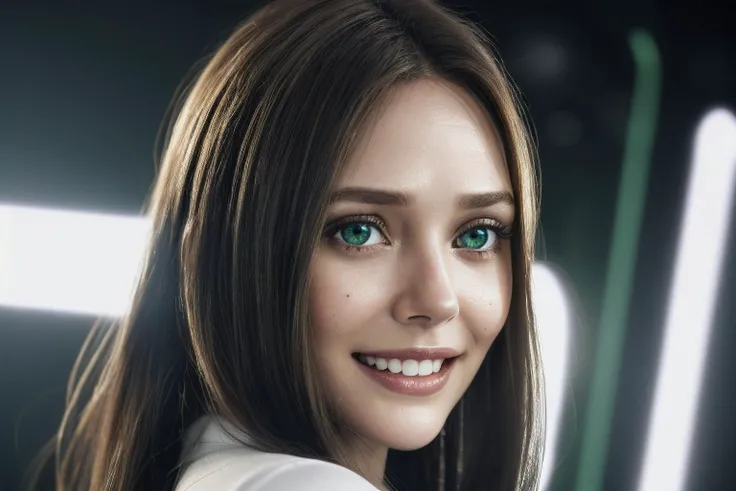 Look at viewer, Big perfect asymmetrical ultra micro detailed green eyes