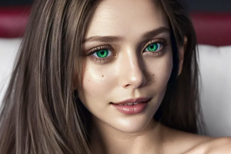 Look at viewer, Big perfect asymmetrical ultra micro detailed green eyes