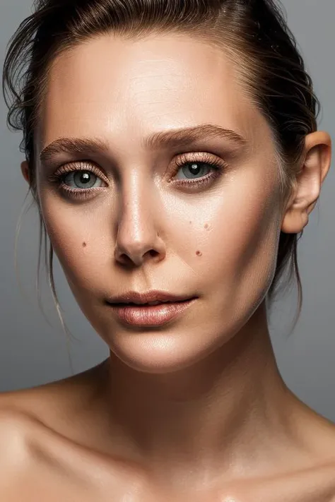 closeup portrait of young sks woman, topless, slick hair, oiled skin, grey background, (tilted angle, tilted composition:1.1)
<lora:CR-ElizabethOlsen_v1-malcolmrey:1.1>