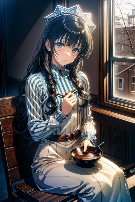 1girl, (designed by Raymond Briggs:1.0) , dark Airbrush painting, intricate details, Long exposure of a Serious Voyeuristic ("The Champion of Beauty":1.3) , [Vietnamese:Futuristic:8] field with White oak, Snowy, Bokeh, Illustration, Joyful, Synthetism, Warm lighting, F/5, High Contrast, stylized, dripping with Indigo, most beautiful artwork in the world, extremely hyper aesthetic