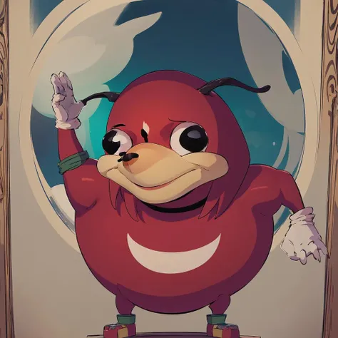 Highly detailed, High Quality, Masterpiece, beautiful, UgandaKnuckles, <lora:UgandaKnuckles:1>, furry, furry male, no humans, white gloves,