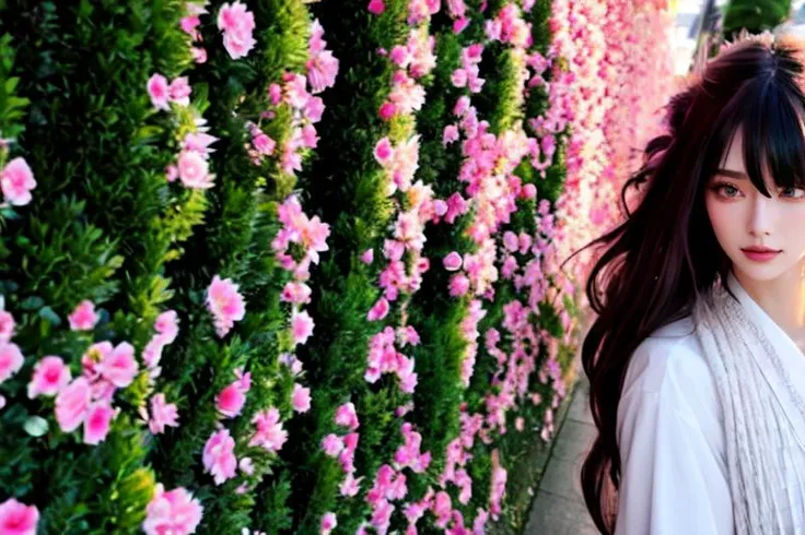 highly insanely detailed, masterpiece, top quality, best quality, highres, 4k, 8k, RAW photo, (very aesthetic, beautiful and aesthetic),
2girls, town, scenery, tanashi, japan,
<lora:Tanashi:1>,
dark brown clothes,
very long hair ,black hair, blue hair, bright blue-green hair ,split-color hair, dual-toned hair, two-tone hair ,fringe haircut hair, shag haircut hair, top knot hair, boho waves hair ,abstract representation of the girl in her flowing hair,
(hazel eyes),
pure magenta background, transparent background,
(flower, falling petals, petals on liquid, petals, cherry blossom:0.8),
âââ