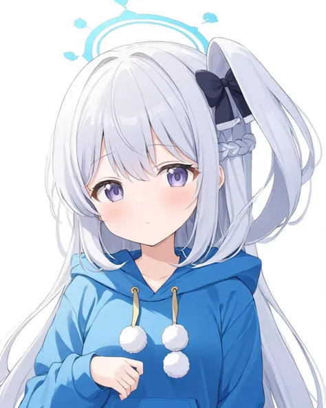 miyako \(blue archive\),1girl, halo, solo, white_background, hair_bow, simple_background, upper_body, braid, one_side_up, black_bow, looking_at_viewer, blush, cropped_torso, closed_mouth, pom_pom_\(clothes\), blue_hoodie
<lora:miyako_(blue_archive)_image1831_2023-11-28-000012:1>halo. gorgeous,key visual, vibrant, studio anime,award-winning, professional, highly detailed,high budget, cinemascope