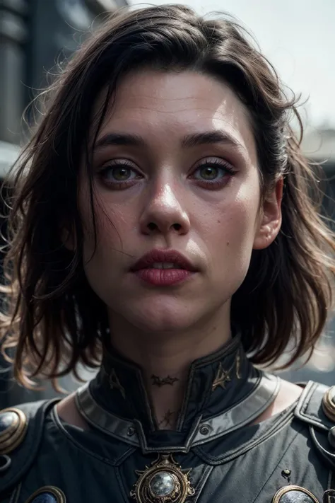 <lora:AstridBerges_v1:1.0>half-body photo of AstBrgs woman, in front of a landed fictional spaceship, in a chrome and golden sci-fi mech suit, outdoors, epic character composition, <lora:add_detail:0.3>,purple lips, makeup, dark eyeshadow, surprised, (masterpiece:1.2), (intricate details:1.2), cinematic lighting, realism, realistic, RAW photo, 4k, highres, extremely intricate, photorealistic, selective focus, best quality, photo, real, extremely detailed, amazing, fine detail, rich colors, hyperrealistic lifelike texture, dramatic lighting, unrealengine, trending on artstation, cinestill 800 tungsten, high quality, sharp focus,8k uhd, absurdres