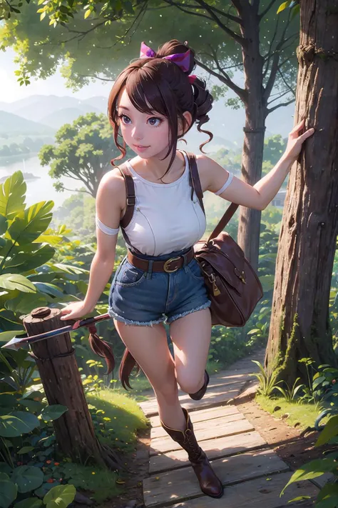 masterpiece, best quality,1girl,young girl,brown eyes,drill hair,drunk _facesmile,shiny skin,(nice leg line:1.3),thin waist,huge breasts,
BREAK
Centaur messenger, leather satchel with a horse-hair tassel, bow and quiver with arrows, hoof boots with leaf designs, forest trail with a secret shortcut, centaur herd with a hidden camp
BREAK
around crowd:1.1,depth of field,looking at viewer,from above,full body