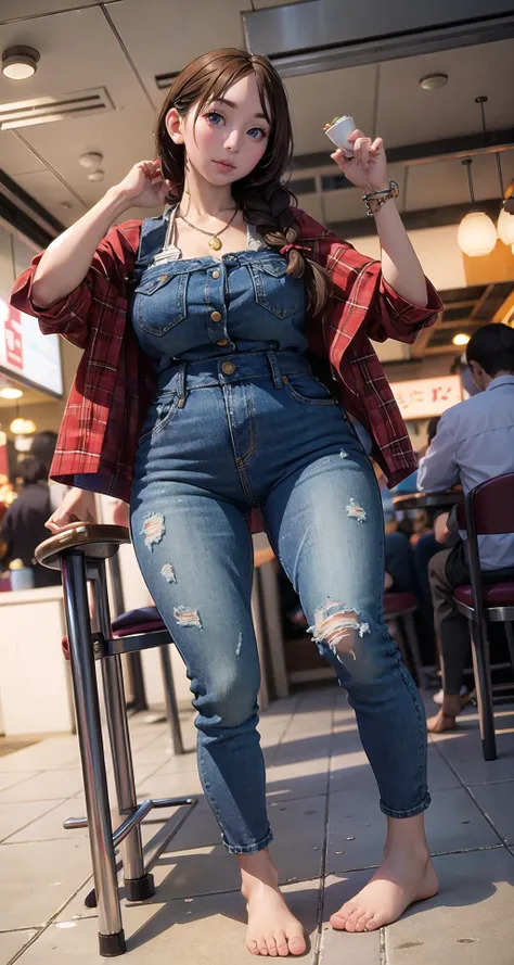 realistic1.49,photorealistic:1.49,film grain:0.4,(masterpiece),(intricate details),1girl,mature female,Braid,,pale skin,huge breasts:1.49,curious face
BREAK
Restaurants,eateries,foodcourts,Varied,dependingonthetypeofrestaurant,Diningwithfriendsorcolleagues,tryingnewcuisines,socializingBodysuit,SkinnyJeans,PrintedFoldedSocks,AnkleBooties,LayeredNecklaces,Bodysuit-Revolve,Jeans-Topshop,FoldedSocks-Stance,Shoes-SamEdelman,Necklaces-Gorjana,random color clothers,
thick thighs:1.3, plump:1.1,((barefoot,sole of the foot)),
BREAK
sunset,dusk,((cumulonimbus)),((lying on the anywhere)),
((full body)),from below:1.1,depth of field,looking at viewer