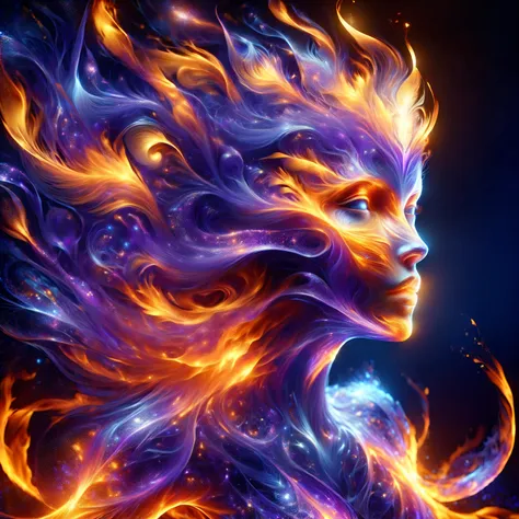 the head of a woman made of purple_fire, orange_fire, arcane, floating  DonMSp3ctr4lXL, DonMW15pXL, <lora:DonMSp3ctr4lXL:0.8><lora:DonMW15pXL:0.8> <lora:ral-exposure:0.6> ral-exposure, black background, (masterpiece:1.2), best quality, (hyperdetailed, highest detailed:1.2), high resolution textures, <lora:EnvyBetterHiresFixXL01:1>