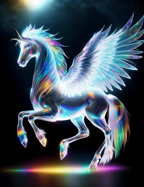 hyper detailed masterpiece, dynamic, awesome quality,DonMSp3ctr4l,vibrant spectral,pegasus, mythical small female gnome like beings, household spirits, dressed in traditional german clothing, pointy hat, industrious helpful nature, perform household chores, night, benevolent diligent, pristine,shadow,flamboyant,fashionable,adaptive,boiling,inexplicable,longing,foul <lora:DonMSp3ctr4l-000008:0.8>