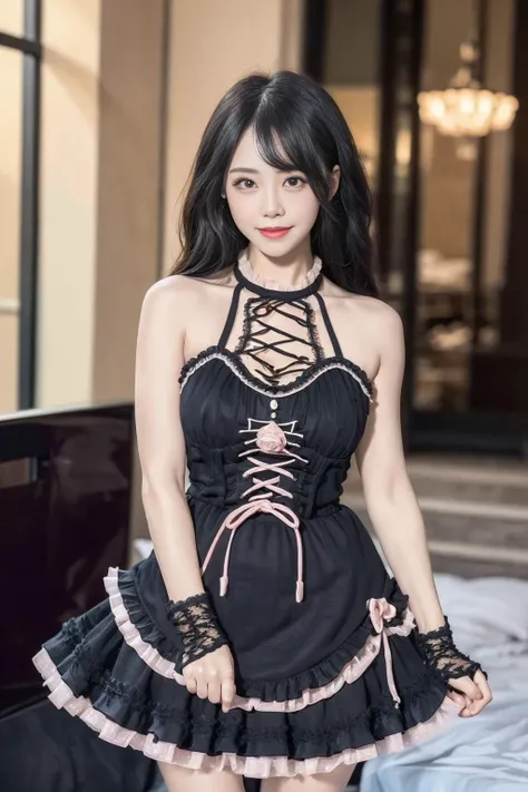 1girl, solo,mix4,(5 stars hotel),hotel, (realistic:1.1), (photorealistic:1.1), (masterpiece:1.1), (best quality:1.1), highres, ultra detailed, cowboy shot, upper body, looking at viewer, smile,(fullbody), black_little_dress, lace trim,dress,natural lighting, pureerosface_v1,
<lora:little_black_dress:0.85>, <lora:A_BaseFace_1_cuteGirlMix4_v10:0.5> <lora:A_BaseFace_5_asiaMix_v10:0.5>