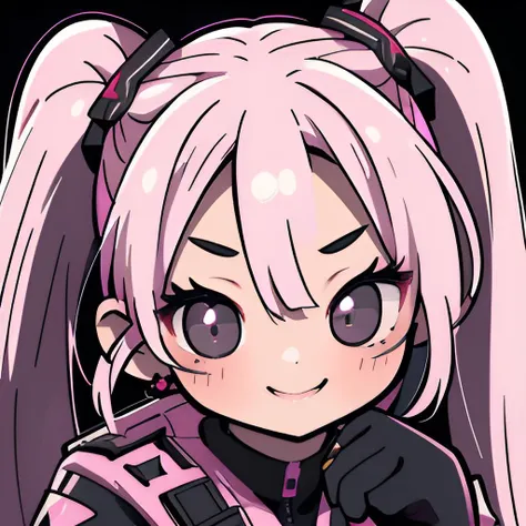 <lora:niji-emote:1.0>, Niji Emote, 1girl, pink twin ponytails, black eyes, seductive smile expression, masterpiece, 8k, high resolution, shallow depth of field, sharp focus