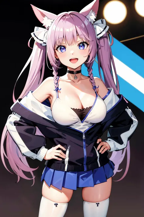 masterpiece, highest quality, (One girl, Braiding, Large Breasts,Blue hoodie, Are standing, View Audience,Dolphin Shorts,),Detailed Background、A person who writes in detail、Accurate human body、Knowledgeable person、Five correct answers、Mature Woman,Melusine, (Brown eyes:1.5), Long Hair, ((Gray Hair)), Side Lock,Long sleeve、Knee socks、Thighs、白いKnee socks、,((Pussy juice)),((Slave Collar))