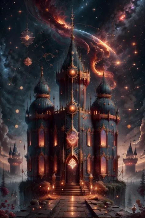 <lora:fire-a-e-style-darquelilly-v1:1> fireastrologystyle, castle,