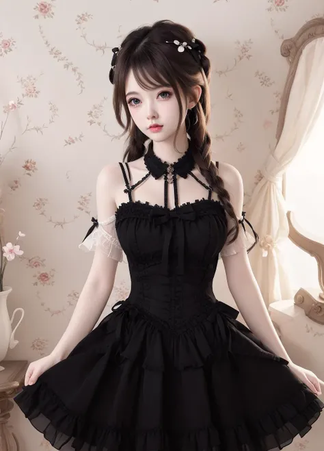 best quality,masterpiece,illustration,an extremely delicate and beautiful,extremely detailed,CG,unity,(1girl:1.2),ta1,<lora:loliv1:0.6>, <lora:fengtimo_v10:0.4>fengtimo