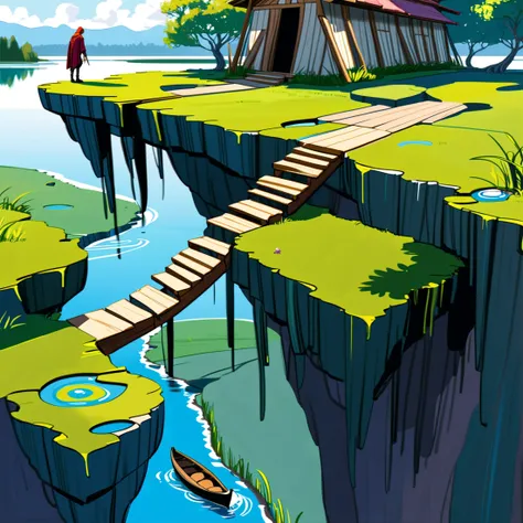 precarious, digital painting, Mystical Wetlands<lora:EnvyPrecariousXL01:1><lora:EnvyHazeSliderXL01:2>