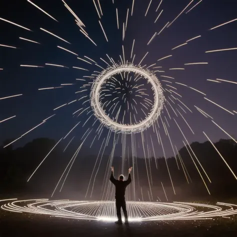 sparks show night long exposure <lora:long exposure:1>