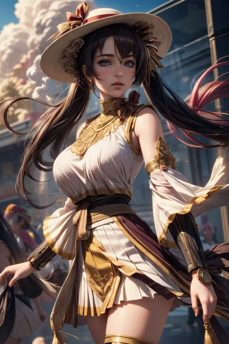 (ultra realistic,32k, masterpiece:1.2),(high detailed skin:1.1),( 8k uhd, dslr, high quality:1.1),
<lora:ysdoll-nvwls-v1:0.7>ysDoll, twintails, doll joints, hat, bow, white dress, pleated skirt, detached sleeves, mechanical legs, (blue eyes:0.8), , <lora:add_detail:0.79>, (huge breast:0.9),
(looking at viewer, Bend forward:1.1),
,(refraction:1.1), holi festival, smoke