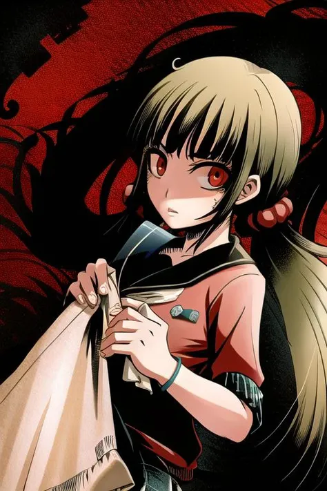 <lora:HakikaStyle:0.8>, 1girl, <lora:MakiDG:1>, schoolgirl uniform, red eyes, twintails, red scrunchie, 1girl, MakiDG, face, upper body, portrait,
