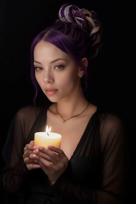DEN_shannyn_visceralMK2,
in a dark room in (pitch black:1.2) amongst a (candle light vigil:1.2), (candles:1.1), (candle light:1.1), (pitch black room:1.2), (darkness:1.1), wearing a (sheer robe:1.1), robe, sheer, (lots of candles:1.2),
bokeh, f1.4, 40mm, photorealistic, raw, 8k, textured skin, skin pores, intricate details  <lora:epi_noiseoffset2:1>, epiCRealism, <lora:ClothingAdjuster3:-1.0>