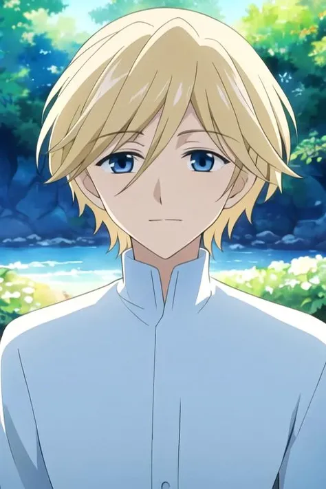 masterpiece, best quality, photorealistic, 1boy, solo, male focus, looking at viewer, upper body, depth of field, (watercolor illustration, soft pastel colors:1.1), , <lora:fai_d_flourite:0.68>, fai_d_flourite, blonde hair, blue eyes