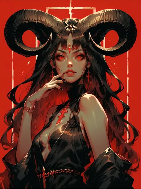 16K, Best Quality, High Quality, Highres, Masterpiece, Super Detail,  a cute d3v1lg1rl, black hair, makeup, colored skin, demon girl, dark demon horns, red skin, r3d skin, wearing v4lc4n0, bare shoulders, black and red dress, strapless, gown, at night, volcano, dark background,  Fashion Photography, Glamour Photography, Photography Style, Photorealistic, Photorealism Style, Hyperrealism Style, Hypermaximalist, embedding:Positive\epiCPhoto,  <lora:d3v1lg1rl2:0.7> <lora:v4lc4n0:0.8>